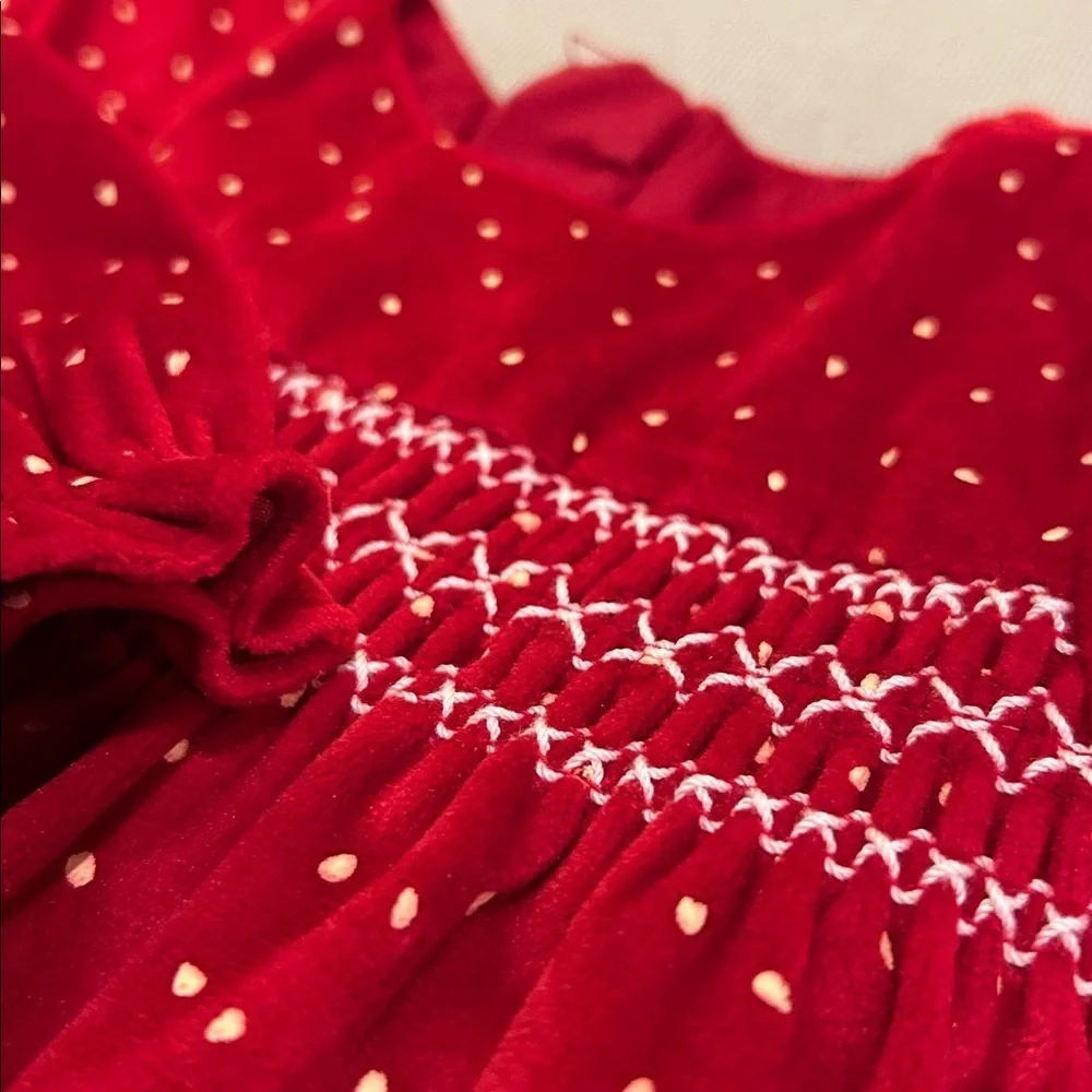 Mayoral Baby Red Velvet Holiday Dress Size 6 to 9 Months